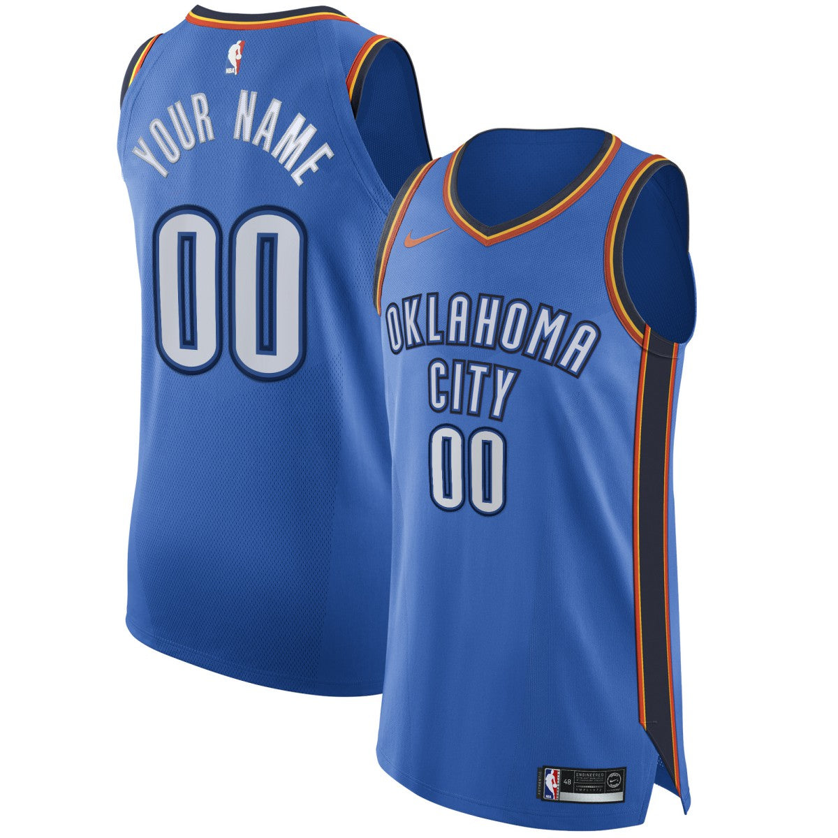 Icon Edition Oklahoma City Thunder Authentic Custom Jersey Blue | NBA