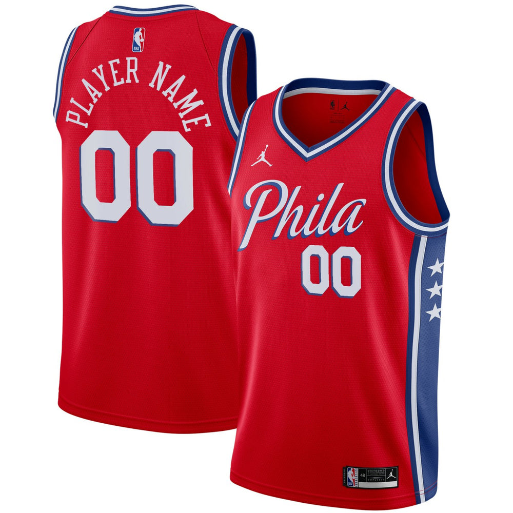Red Philadelphia 76ers Jordan Brand Swingman Custom Jersey | NBA