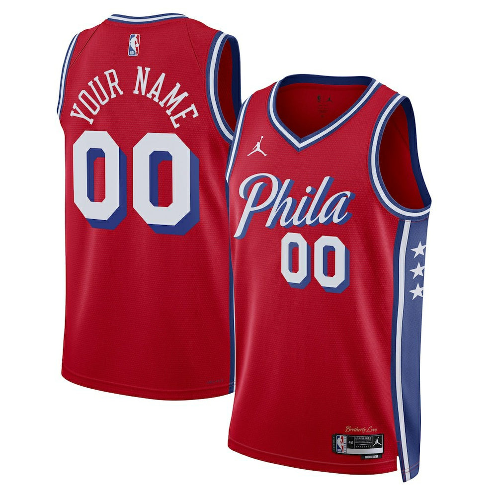 Red Philadelphia 76ers Jordan Brand Unisex 2022/23 Swingman Custom Jersey | NBA