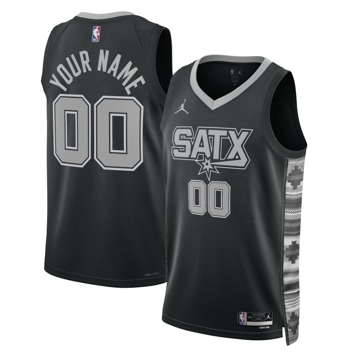 Black San Antonio Spurs Jordan Brand Unisex 2022/23 Swingman Custom Jersey | NBA
