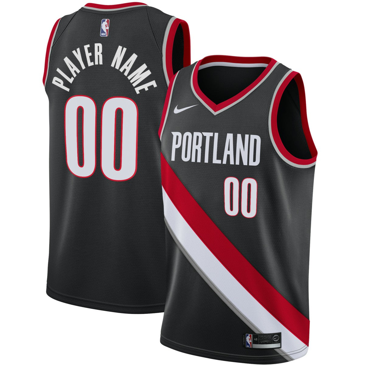 Icon Edition Portland Trail Blazers Swingman Custom Jersey Black | NBA