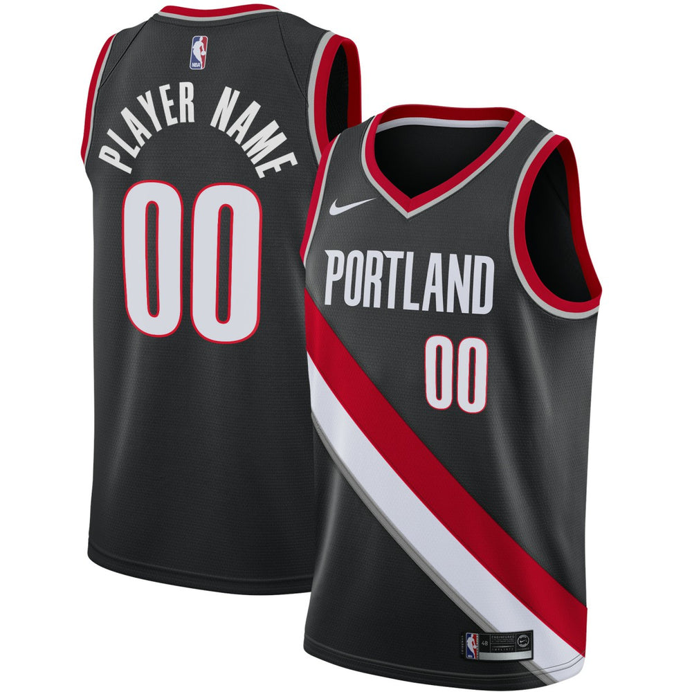 Icon Edition Portland Trail Blazers Swingman Custom Jersey Black | NBA