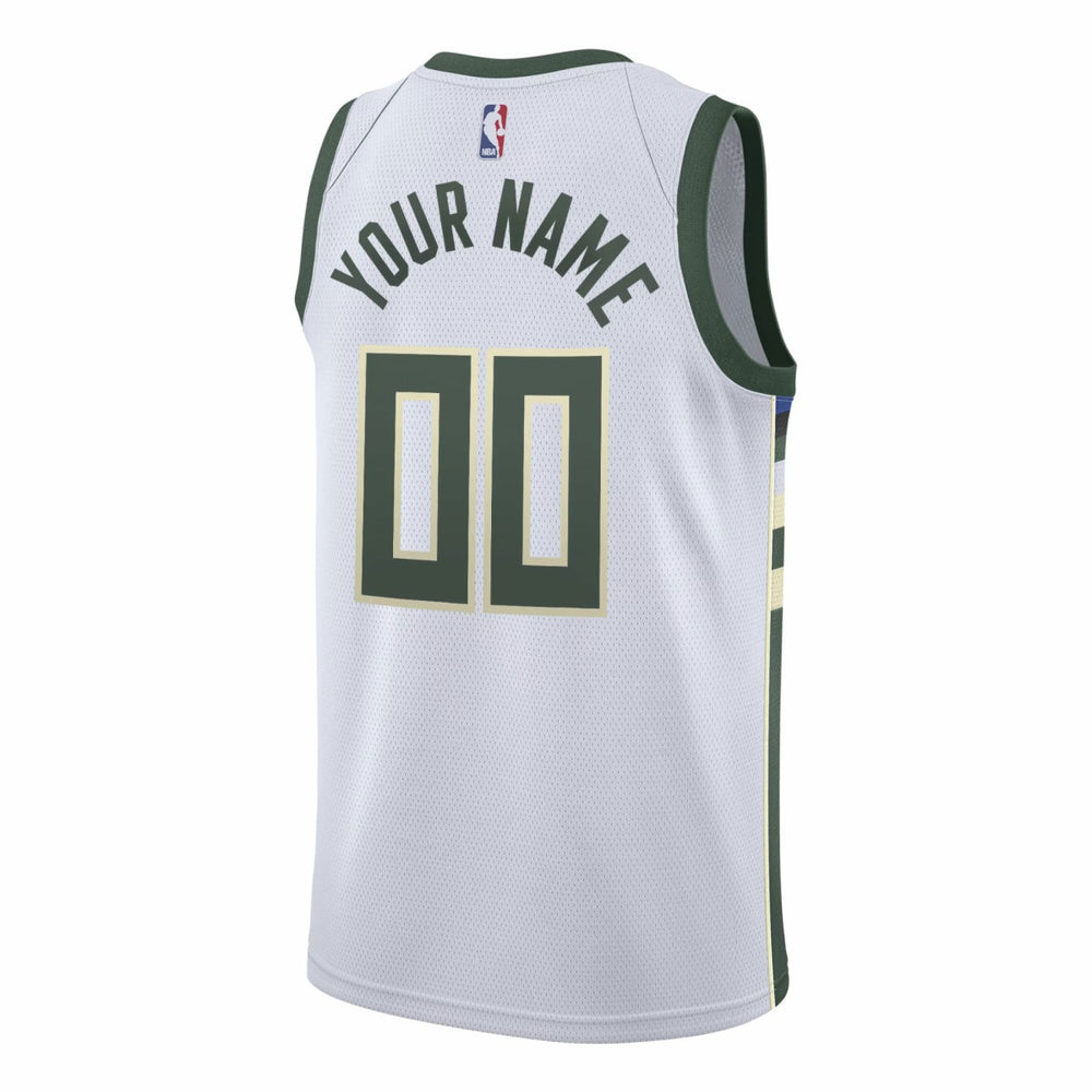 Association Edition Milwaukee Bucks Swingman Custom Jersey White | NBA
