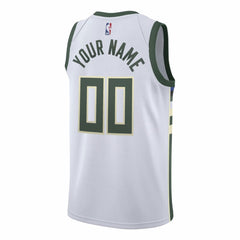 Association Edition Milwaukee Bucks Swingman Custom Jersey White | NBA
