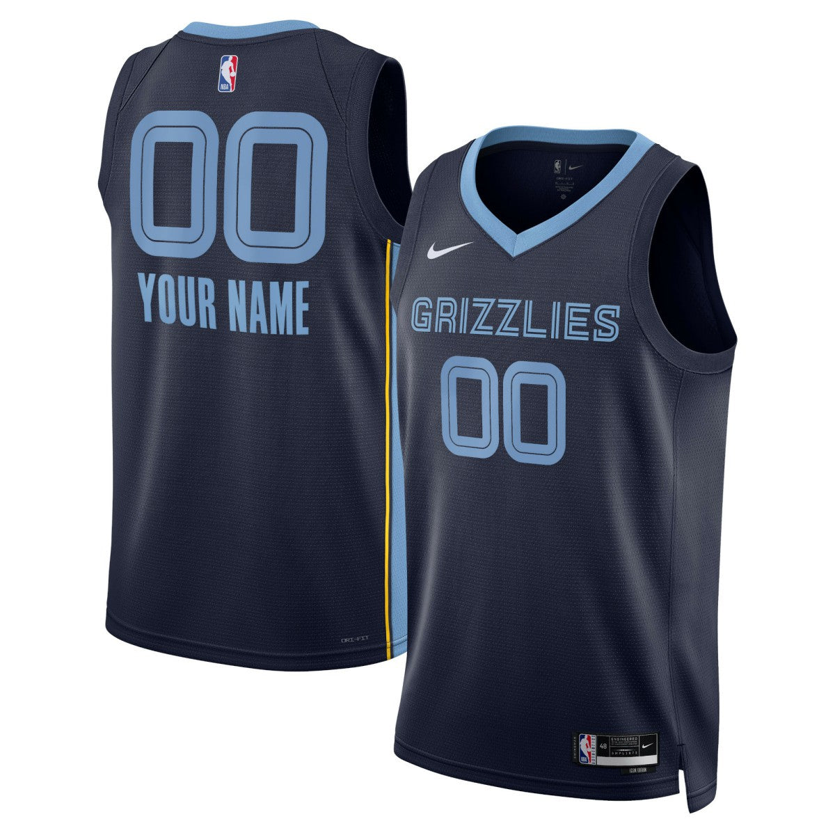 Icon Edition Memphis Grizzlies Unisex Swingman Custom Jersey Navy | NBA