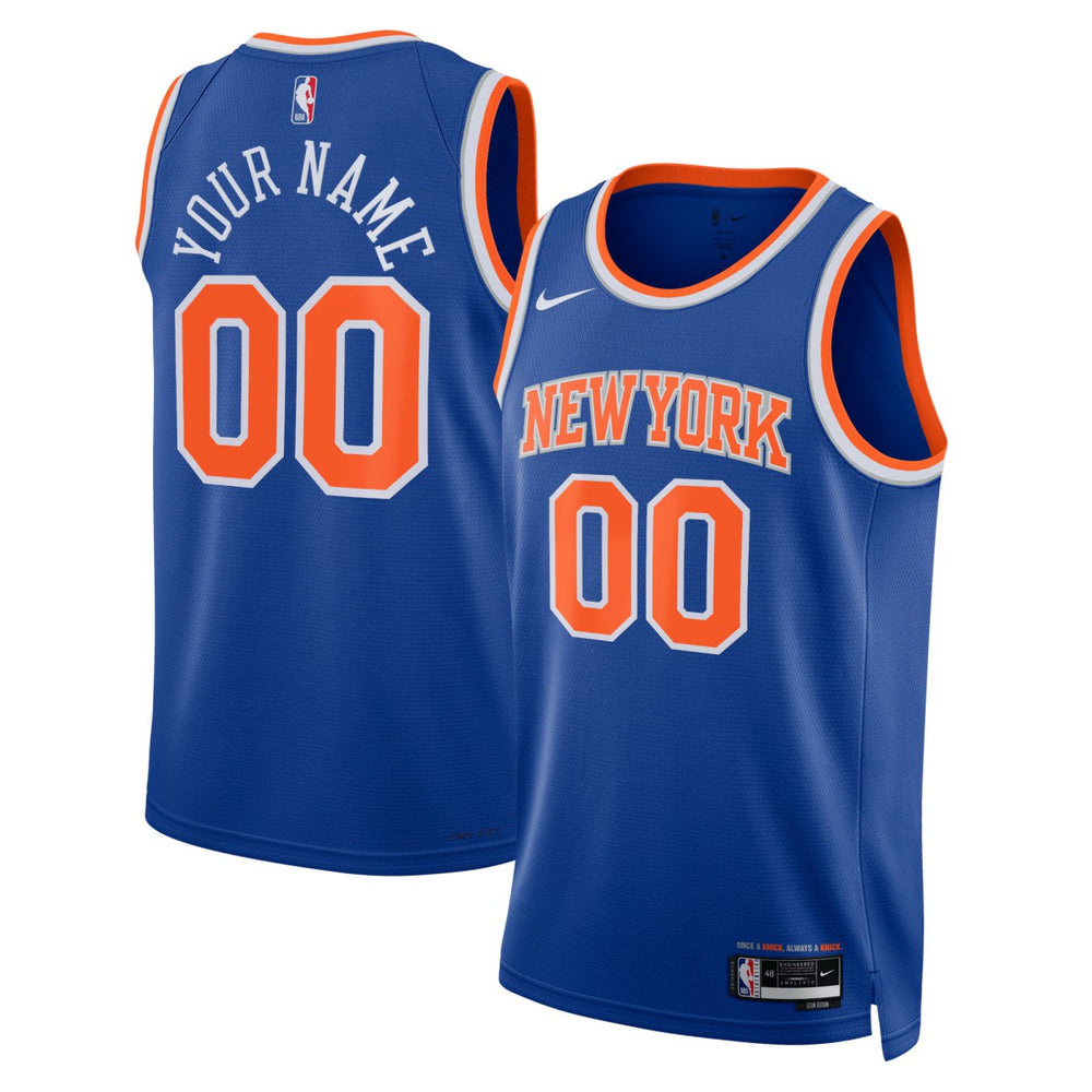 Icon Edition New York Knicks Unisex Swingman Custom Jersey Blue | NBA