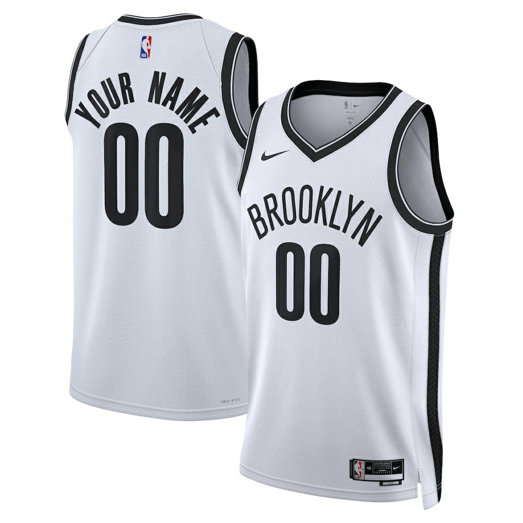 Association Edition Brooklyn Nets Unisex Swingman Custom Jersey White | NBA