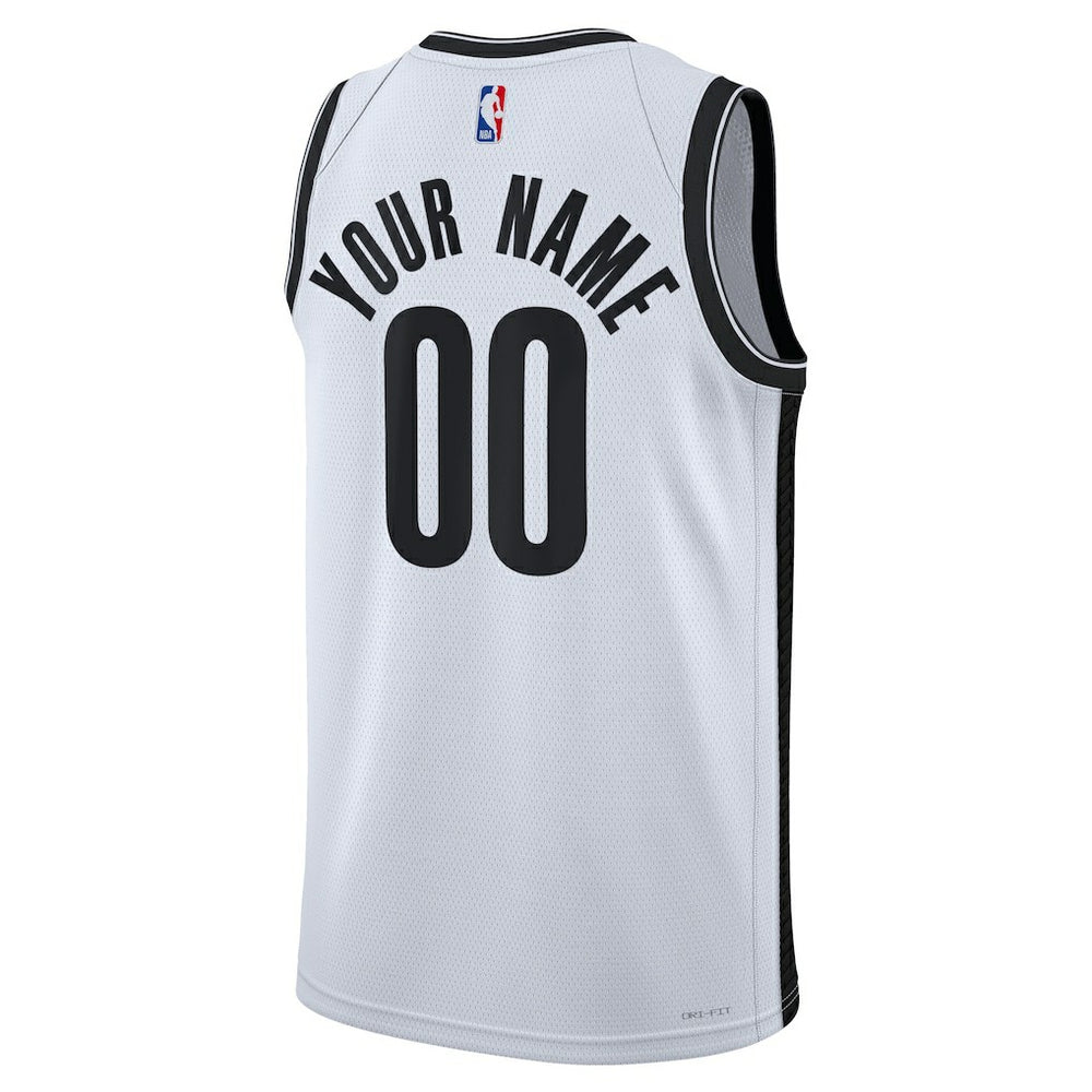 Association Edition Brooklyn Nets Unisex Swingman Custom Jersey White | NBA