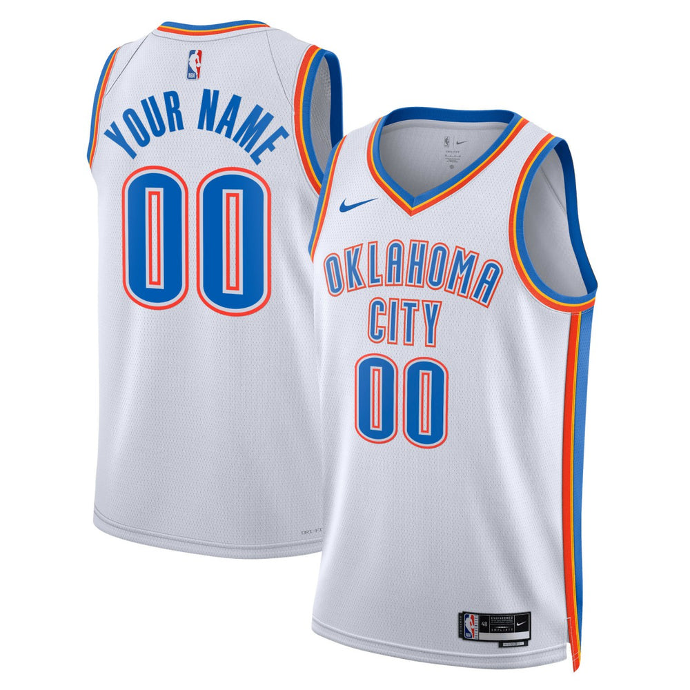 Association Edition Oklahoma City Thunder Unisex Swingman Custom Jersey White | NBA