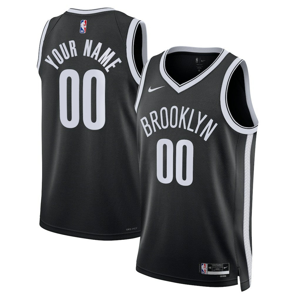 Icon Edition Brooklyn Nets Unisex Swingman Custom Jersey Black | NBA