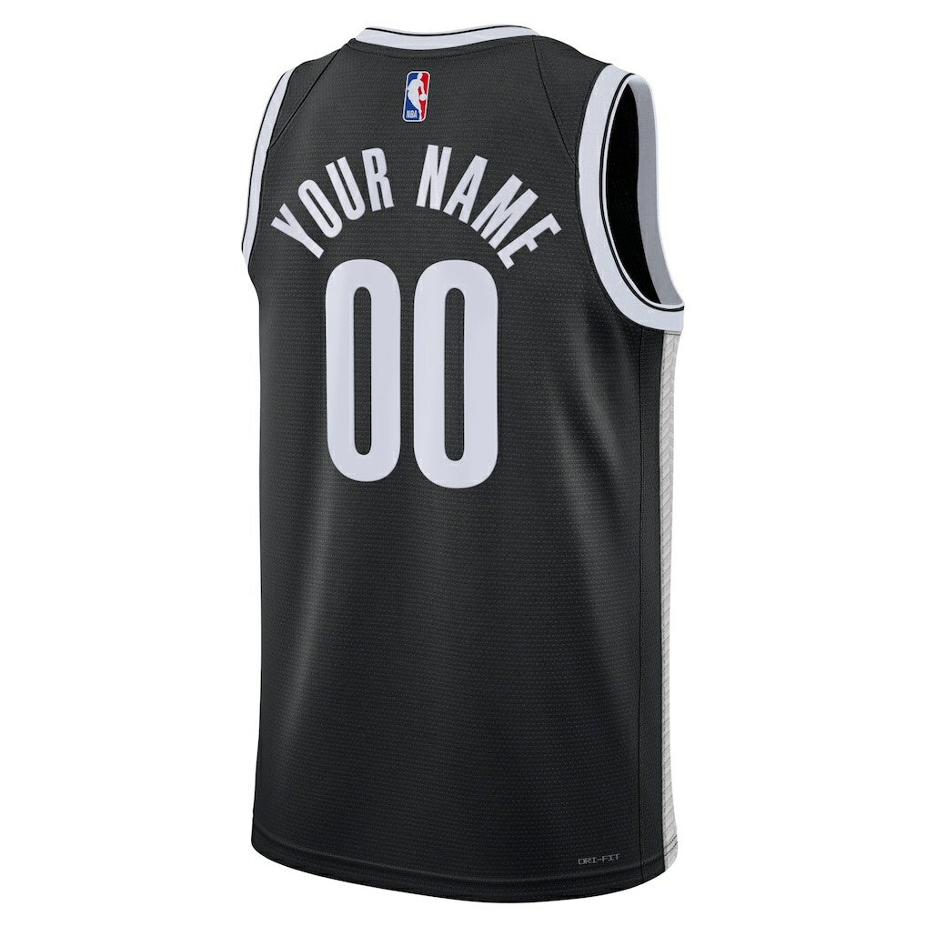 Icon Edition Brooklyn Nets Unisex Swingman Custom Jersey Black | NBA