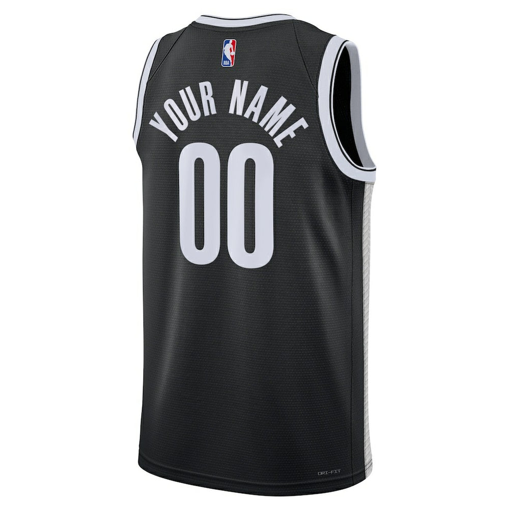 Icon Edition Brooklyn Nets Unisex Swingman Custom Jersey Black | NBA