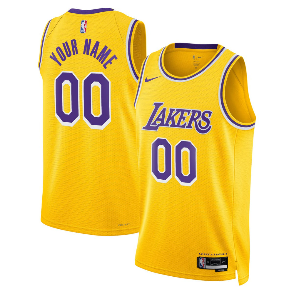 Icon Edition Los Angeles Lakers Unisex Swingman Custom Jersey Gold | NBA
