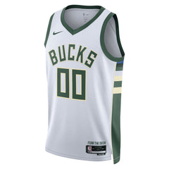 Association Edition Milwaukee Bucks Unisex Swingman Custom Jersey White | NBA