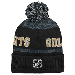 Vegas Golden Knights Youth Puck Cuffed Knit Hat with Pom -  NHL Hats