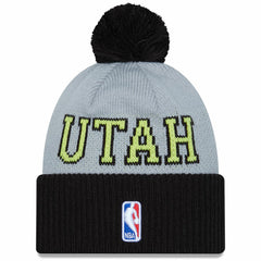 Black/Gray Utah Jazz Tip-Off Two-Tone Cuffed Knit Hat with Pom | NBA