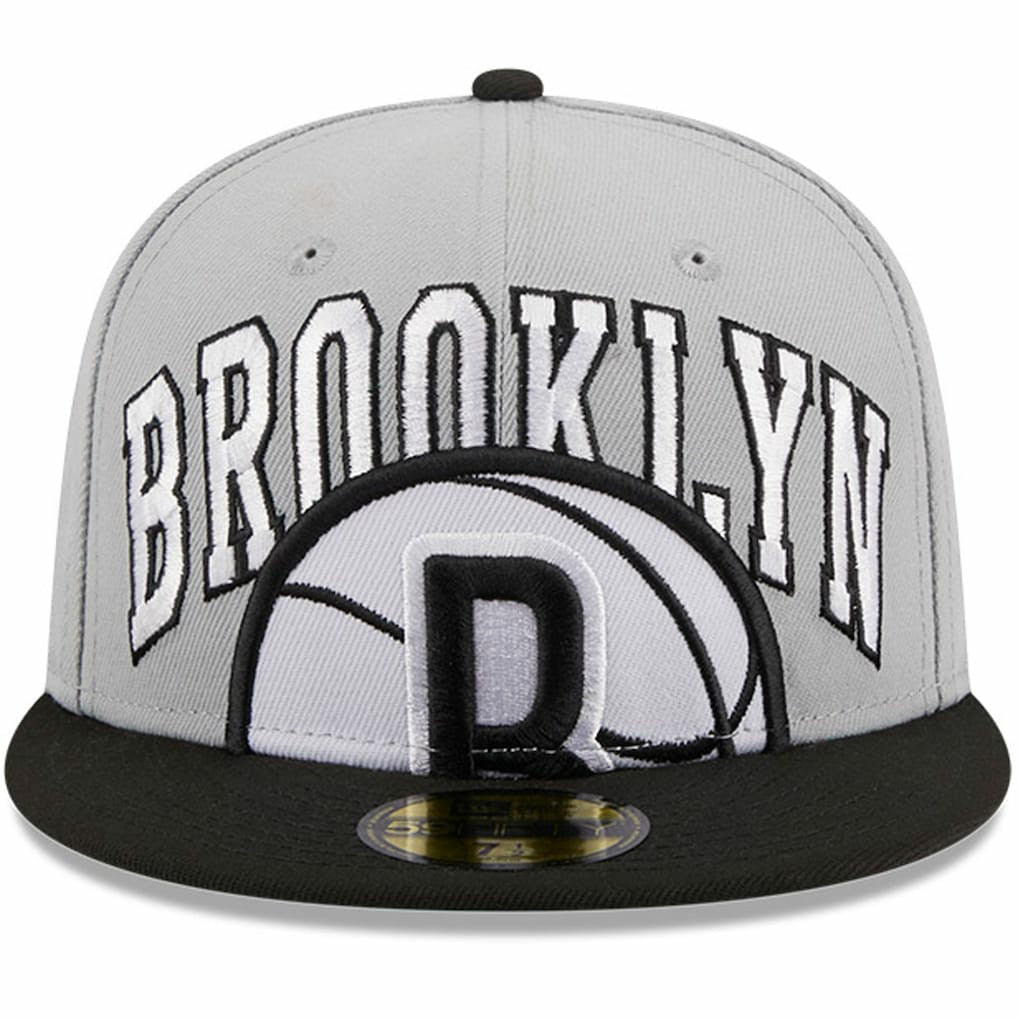 Gray/Black Brooklyn Nets Tip-Off Two-Tone 59FIFTY Fitted Hat | NBA