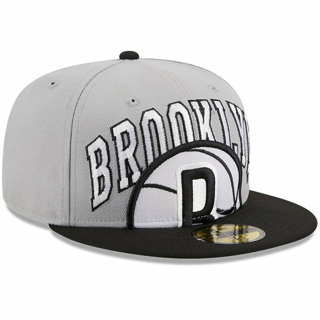 Gray/Black Brooklyn Nets Tip-Off Two-Tone 59FIFTY Fitted Hat | NBA