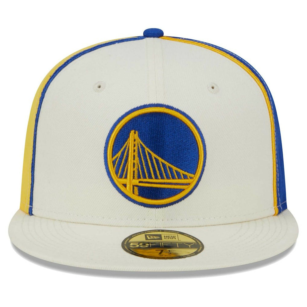 Cream Golden State Warriors Piped Pop Panel 59FIFTY Fitted Hat sale | NBA
