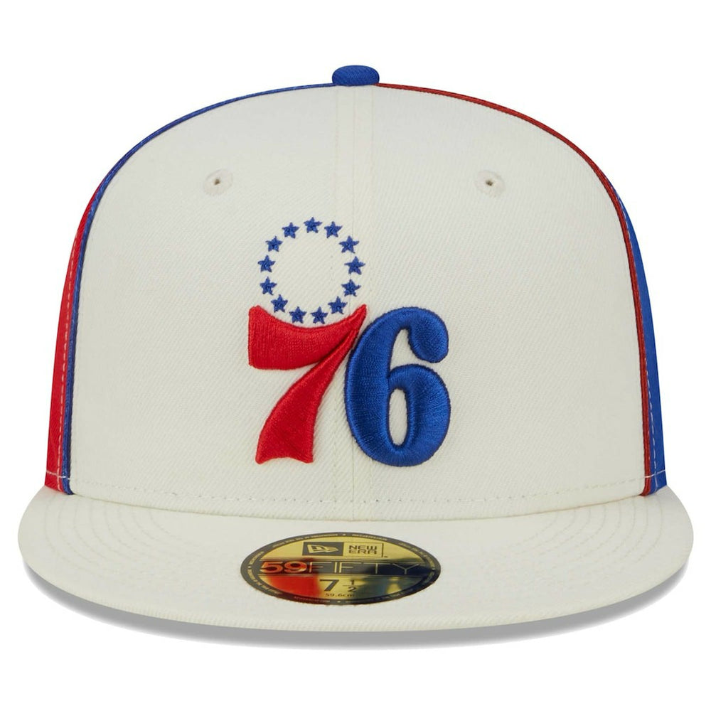Cream Philadelphia 76ers Piped Pop Panel 59FIFTY Fitted Hat | NBA