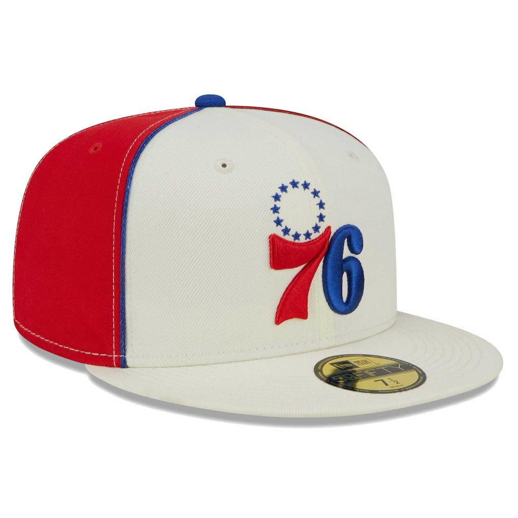 Cream Philadelphia 76ers Piped Pop Panel 59FIFTY Fitted Hat | NBA