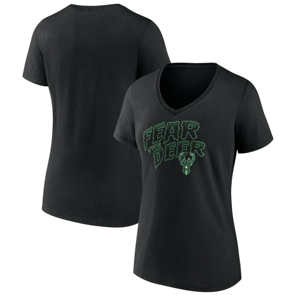 Black Milwaukee Bucks Women's Team Pride V-Neck T-Shirt | NBA