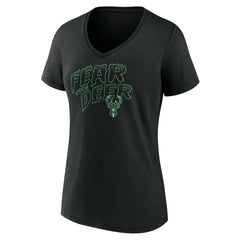 Black Milwaukee Bucks Women's Team Pride V-Neck T-Shirt | NBA