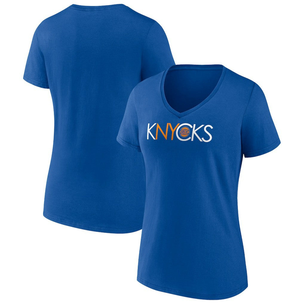 Blue New York Knicks Women's Team Pride V-Neck T-Shirt | NBA