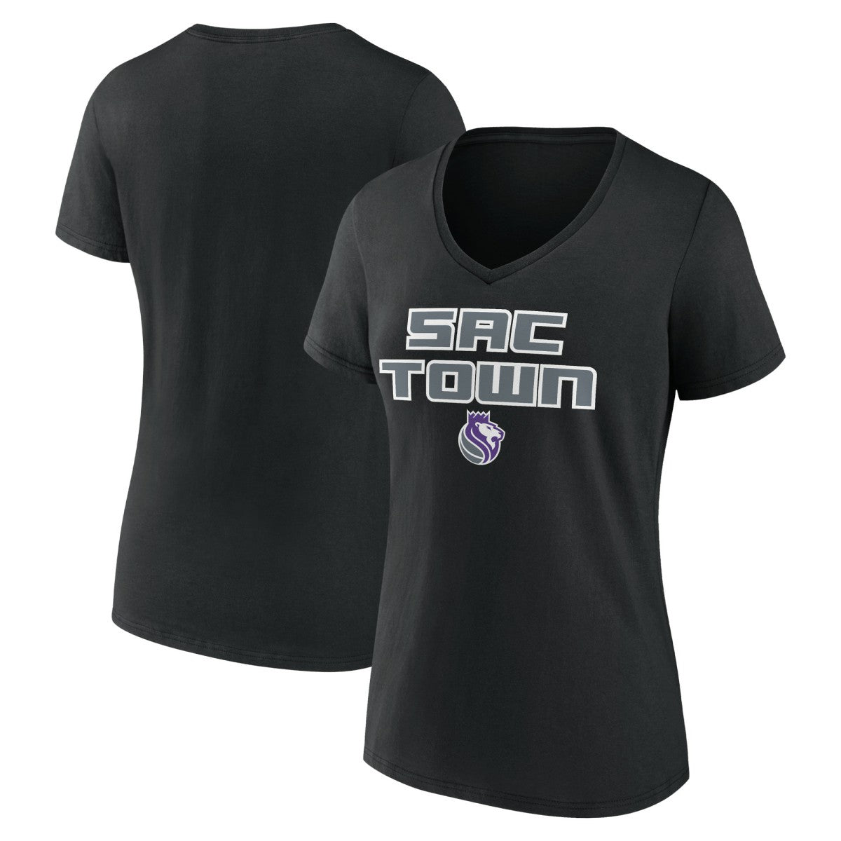 Black Sacramento Kings Women's Team Pride V-Neck T-Shirt | NBA