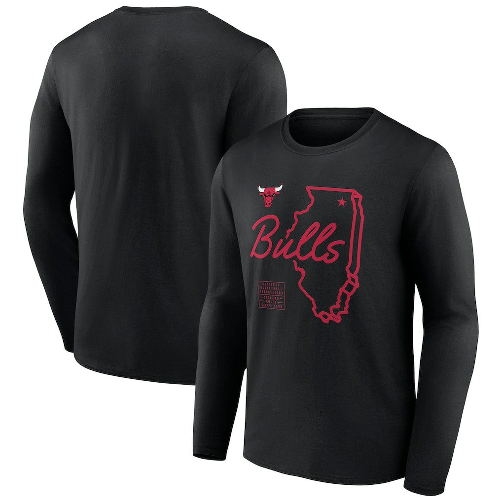 Black Chicago Bulls Announcer Long Sleeve T-Shirt sale | NBA