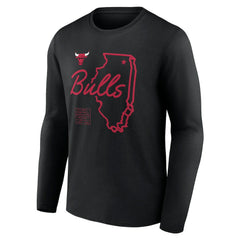 Black Chicago Bulls Announcer Long Sleeve T-Shirt sale | NBA
