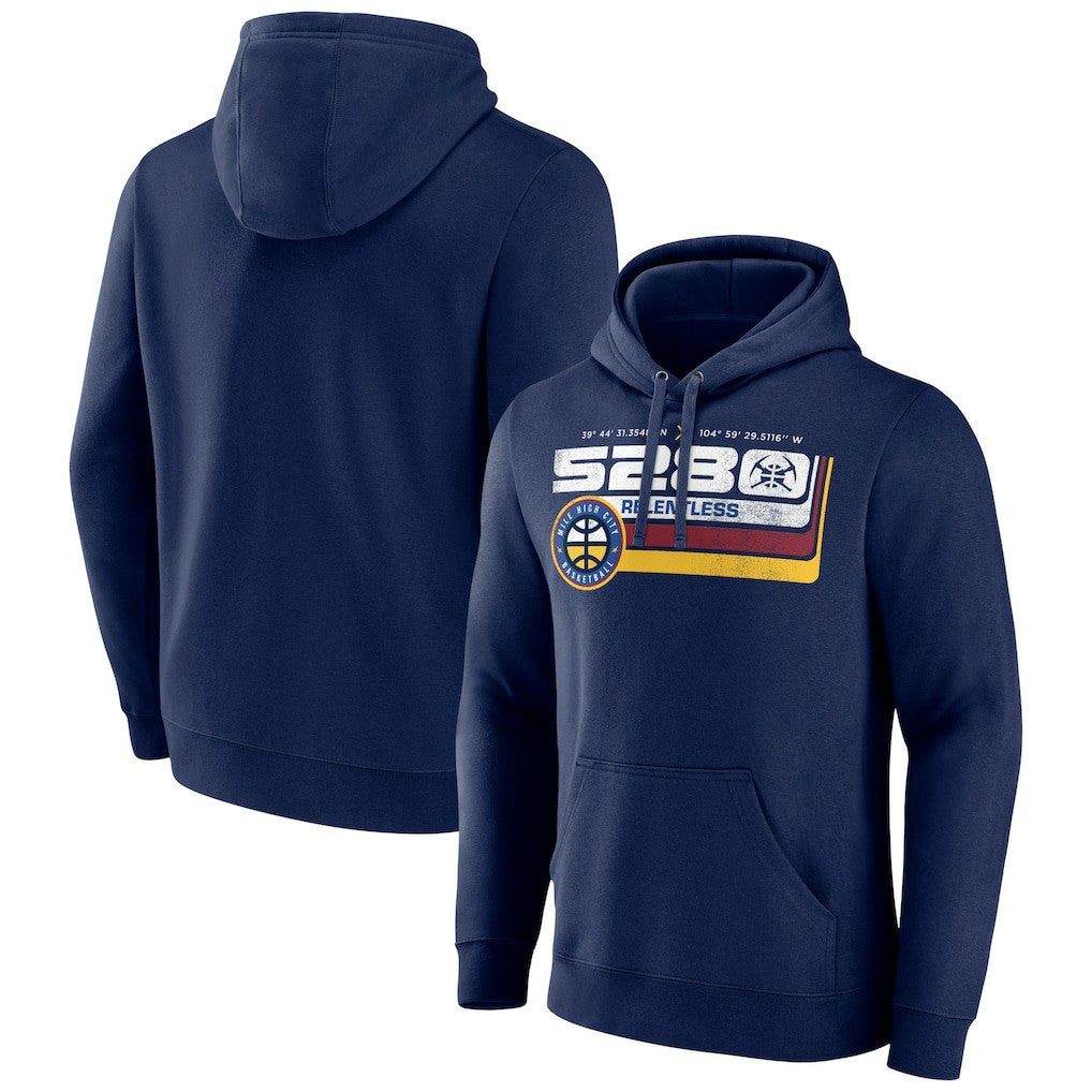 Navy Denver Nuggets Announcer Pullover Hoodie sale | NBA