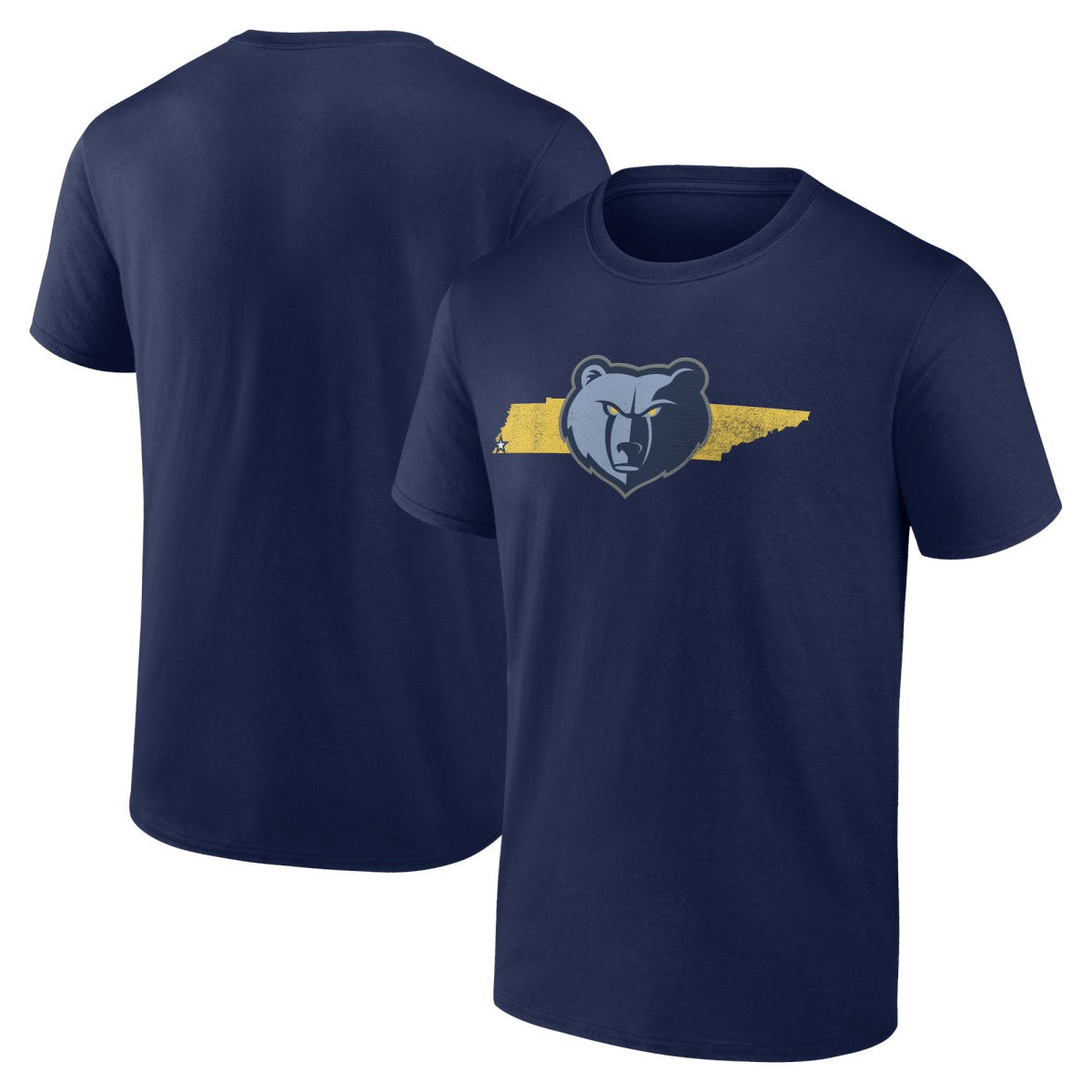 Navy Memphis Grizzlies Announcer T-Shirt | NBA