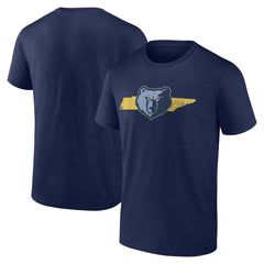 Navy Memphis Grizzlies Announcer T-Shirt | NBA