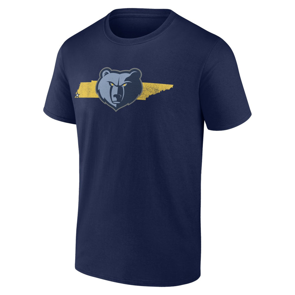 Navy Memphis Grizzlies Announcer T-Shirt | NBA