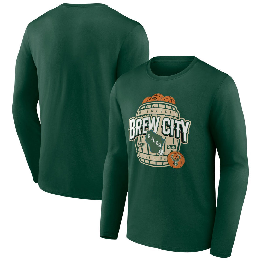 Hunter Green Milwaukee Bucks Announcer Long Sleeve T-Shirt | NBA
