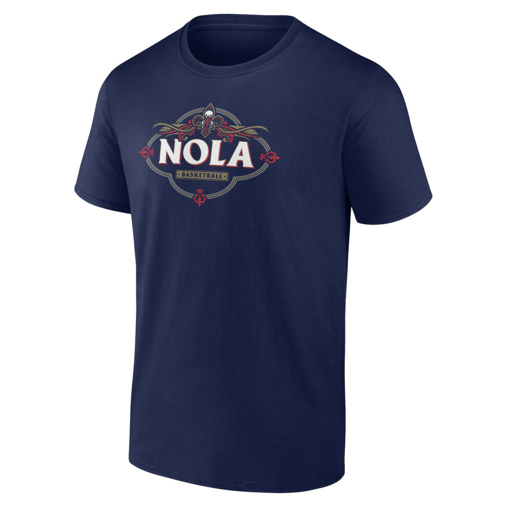 Navy New Orleans Pelicans Announcer T-Shirt | NBA