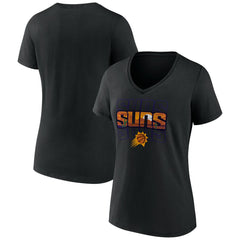 Black Phoenix Suns Women's Announcer V-Neck T-Shirt | NBA