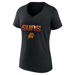 Black Phoenix Suns Women's Announcer V-Neck T-Shirt | NBA