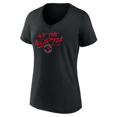 Black Toronto Raptors Women's Announcer V-Neck T-Shirt | NBA