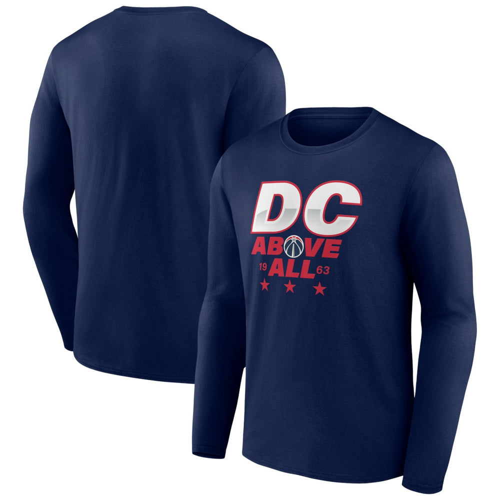 Navy Washington Wizards Announcer Long Sleeve T-Shirt | NBA
