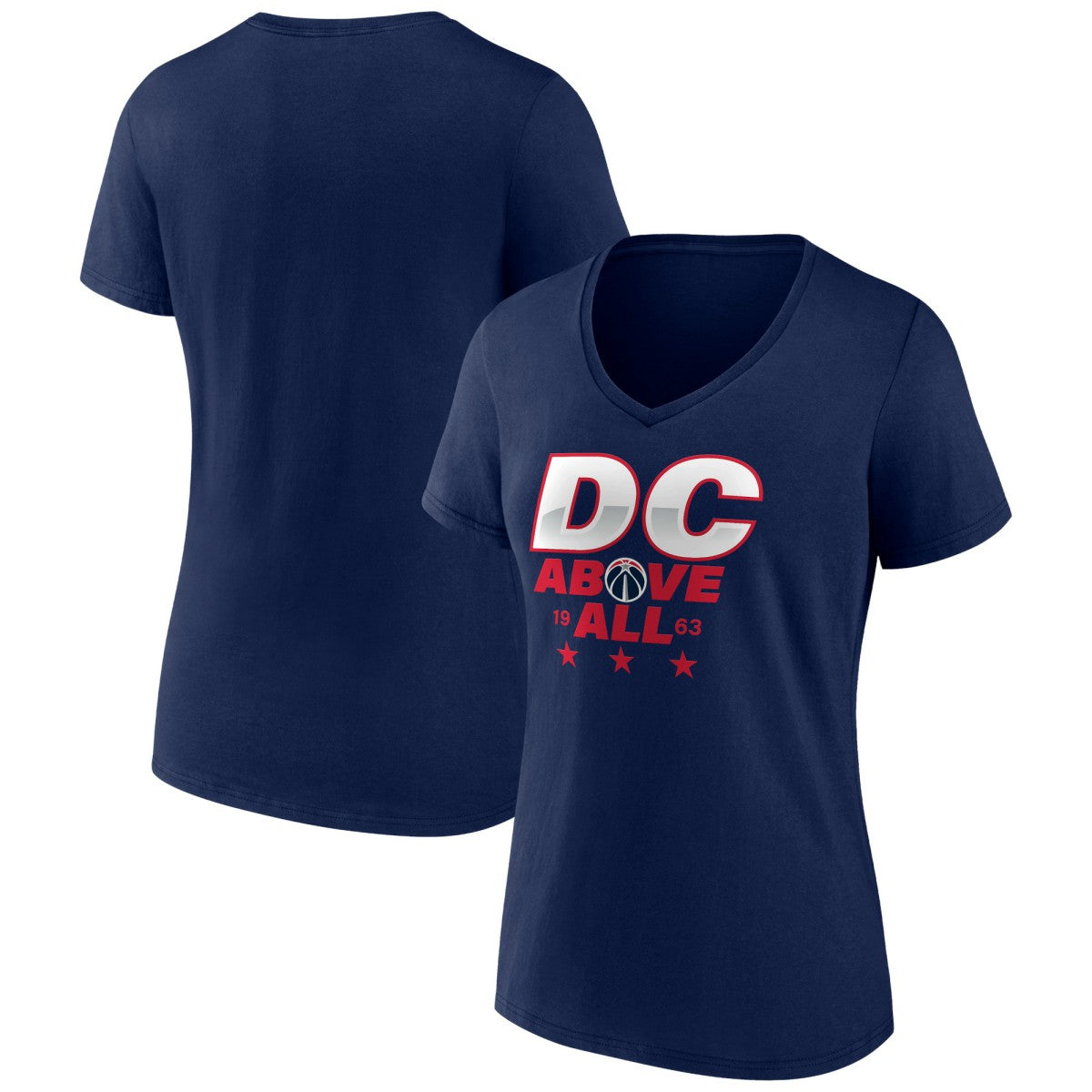 Navy Washington Wizards Women's Announcer V-Neck T-Shirt | NBA