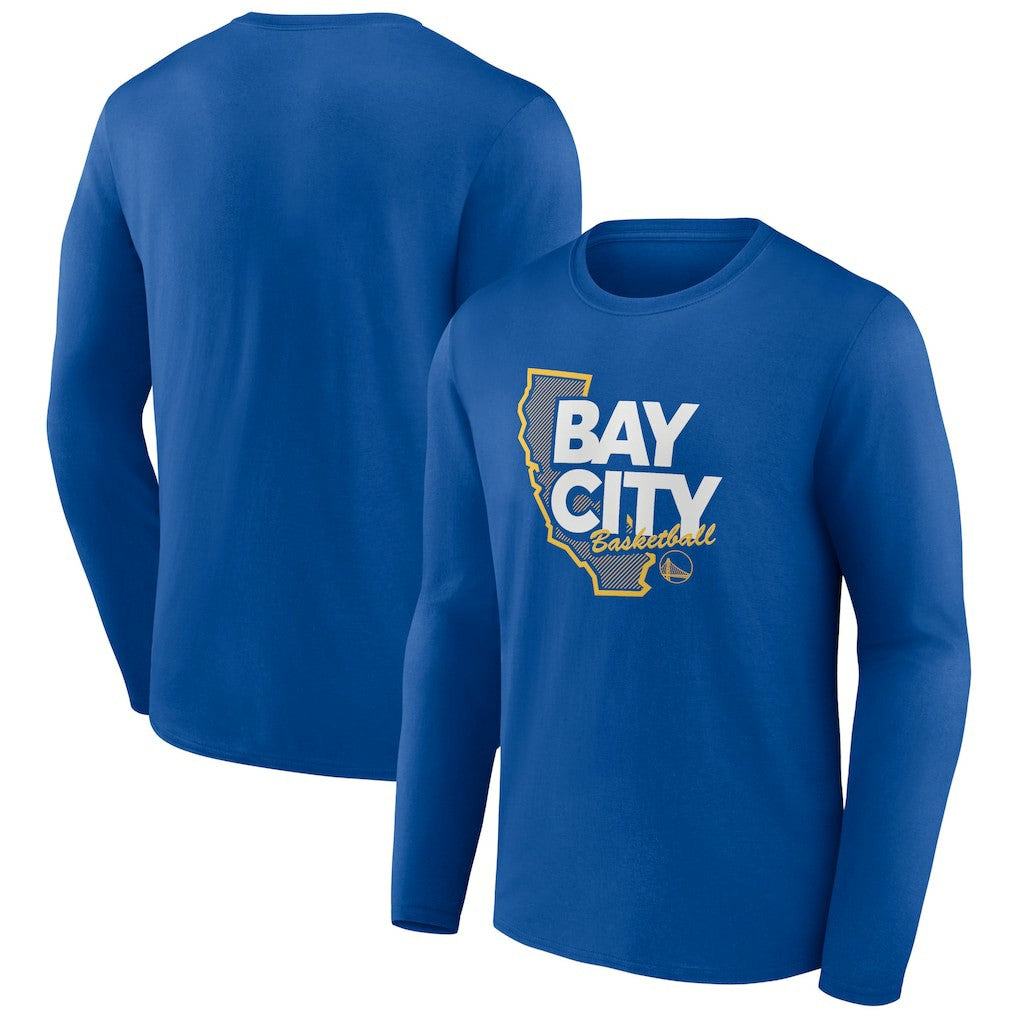 Royal Golden State Warriors Huddle Long Sleeve T-Shirt sale | NBA