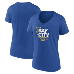 Royal Golden State Warriors Women's Huddle V-Neck T-Shirt sale | NBA