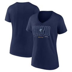 Navy Memphis Grizzlies Women's Huddle V-Neck T-Shirt | NBA