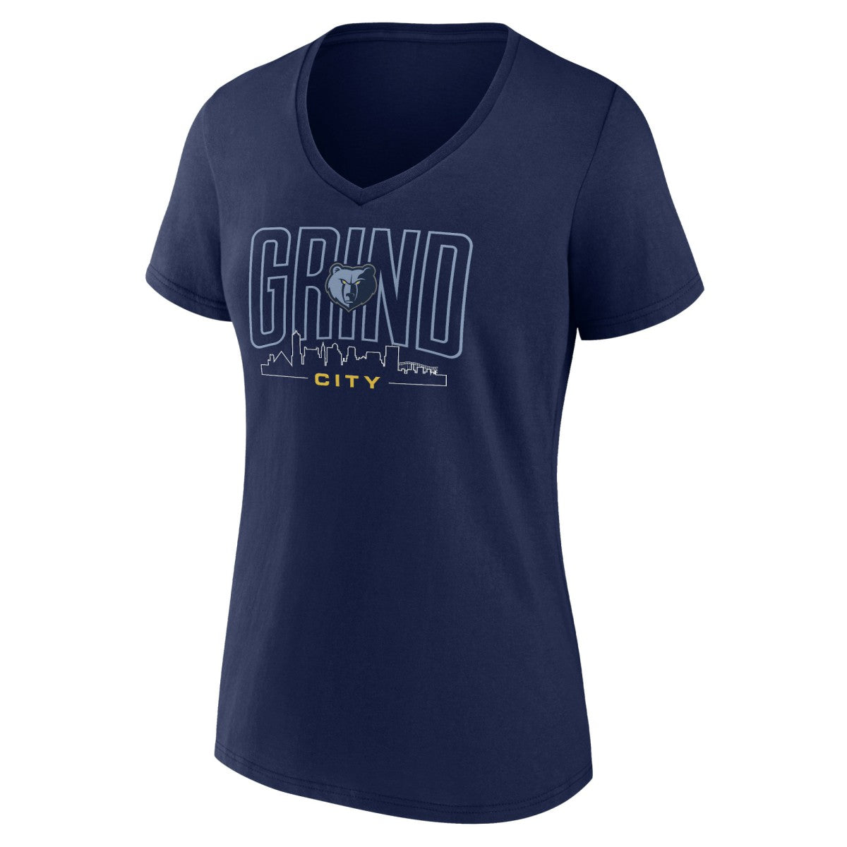 Navy Memphis Grizzlies Women's Huddle V-Neck T-Shirt | NBA