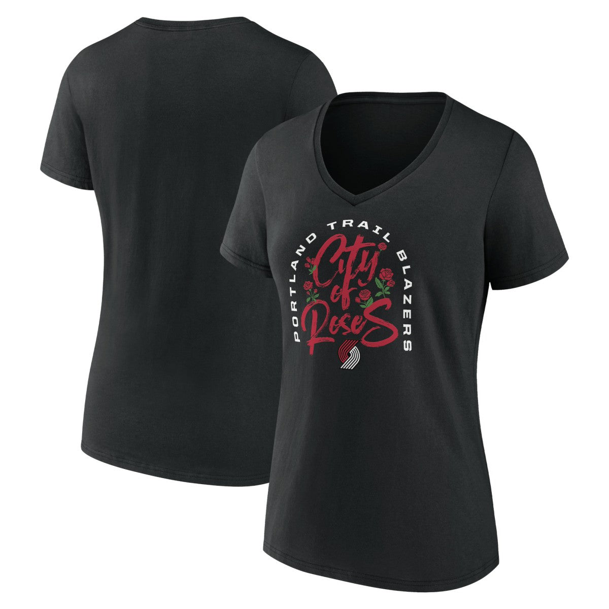 Black Portland Trail Blazers Women's Huddle V-Neck T-Shirt | NBA