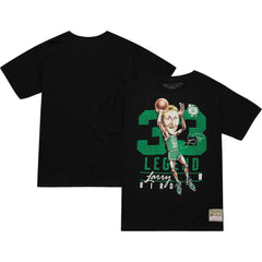 Black Larry Bird Boston Celtics Hardwood Classics Caricature T-Shirt | NBA