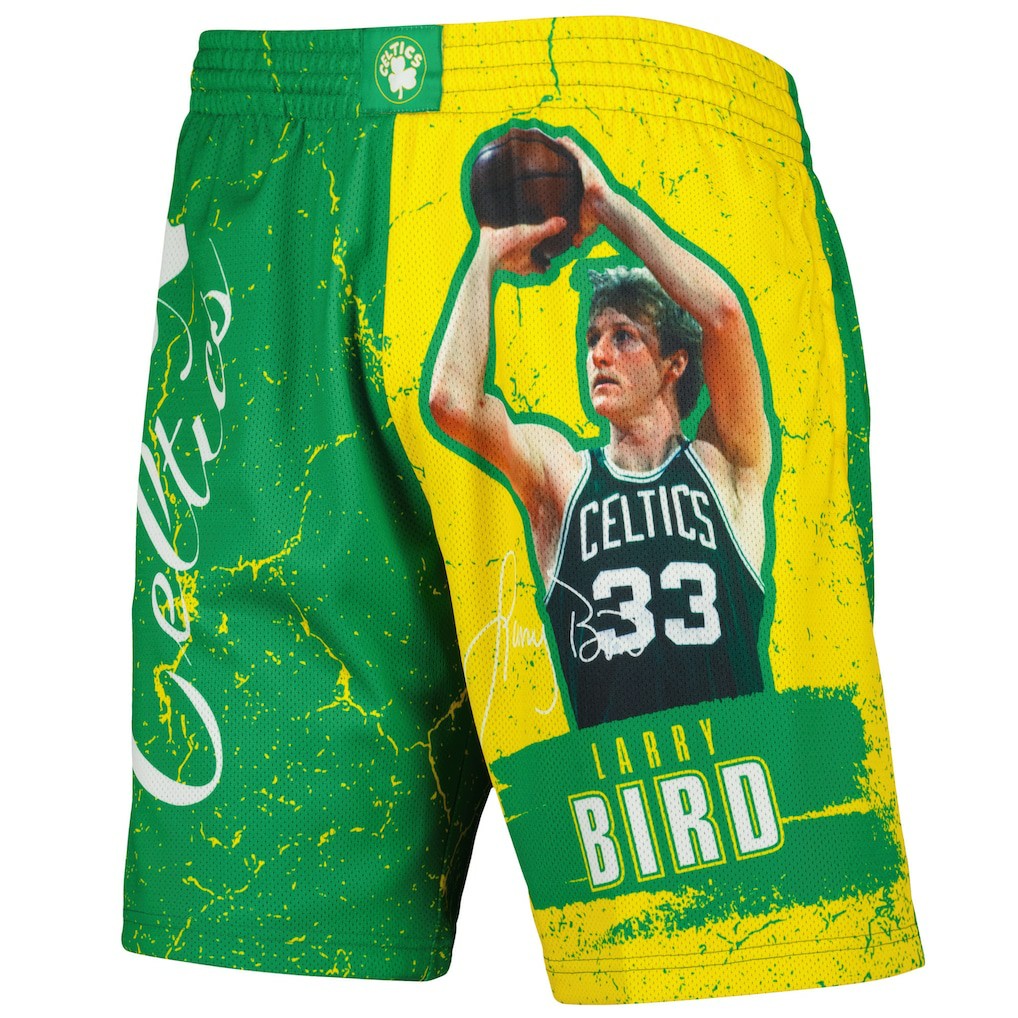 Kelly Green Larry Bird Boston Celtics Hardwood Classics Player Burst Shorts | NBA