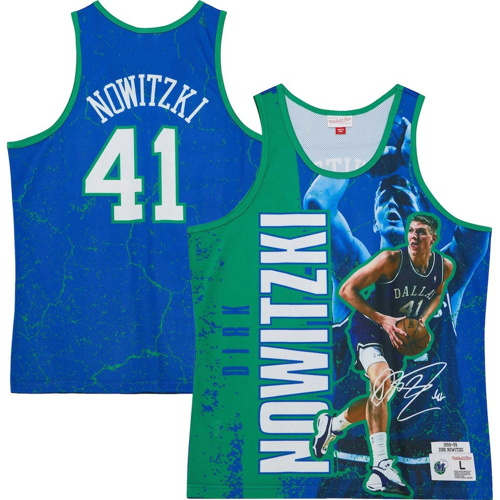 Blue Dirk Nowitzki Dallas Mavericks Hardwood Classics Player Burst Tank Top sale | NBA
